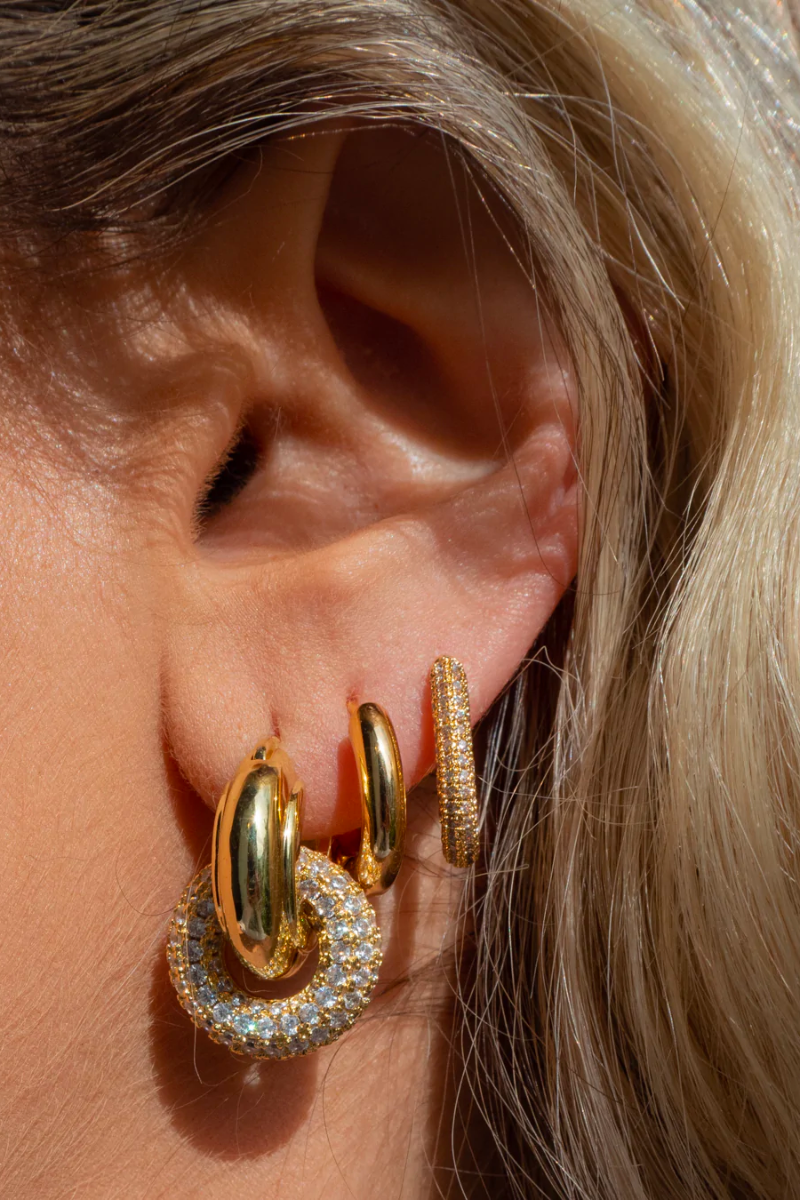 SoHo Black & Gold Hoop Earrings | Julie Vos