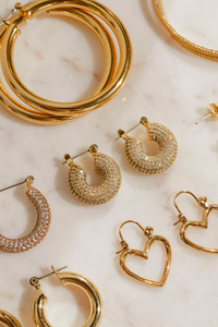 luv aj trendy gold hoop earrings