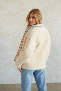 Quilted lined sherpa jacket