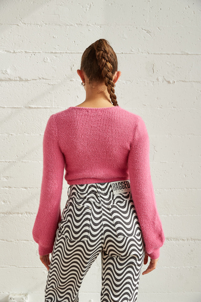 Pink v neck sweater top