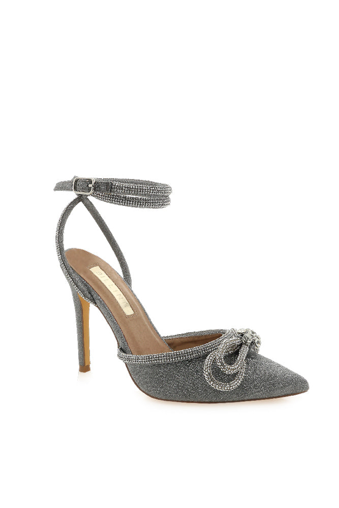 rhinestone silver glitter heels