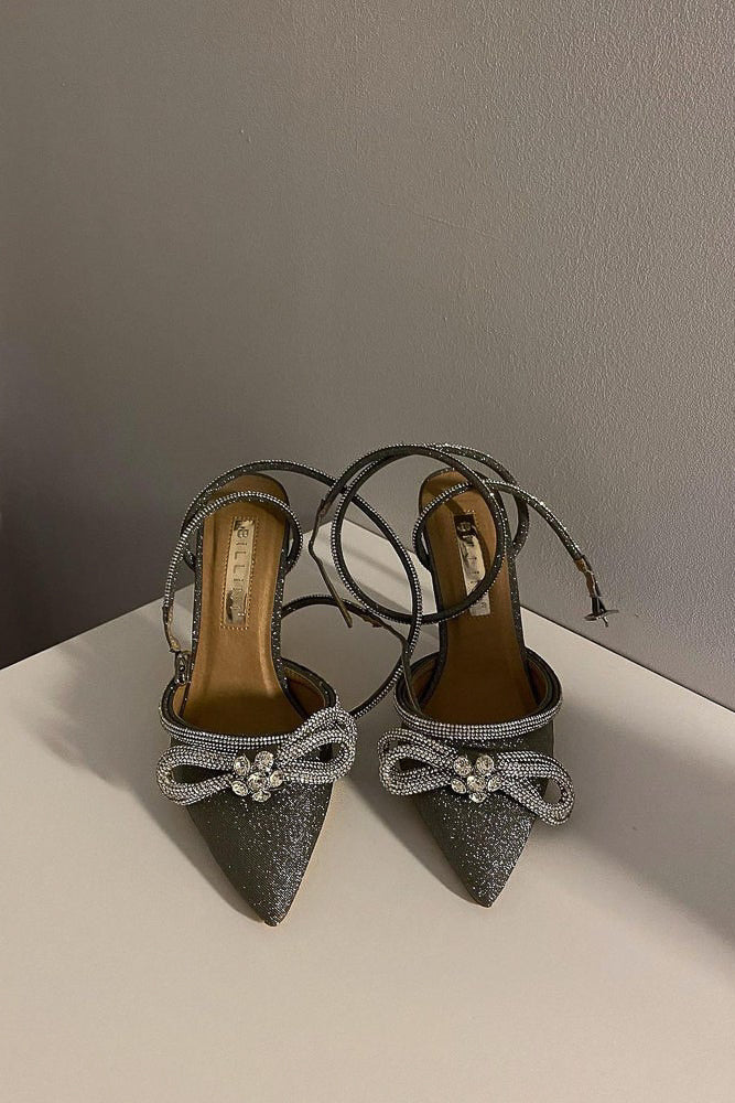 rhinestone silver glitter heels - mach & mach designer dupe