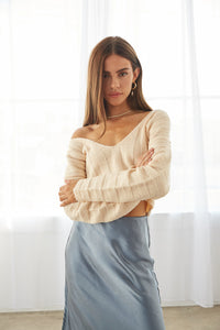 Cream knit crop sweater