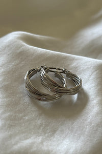 silver latch hoop earrings
