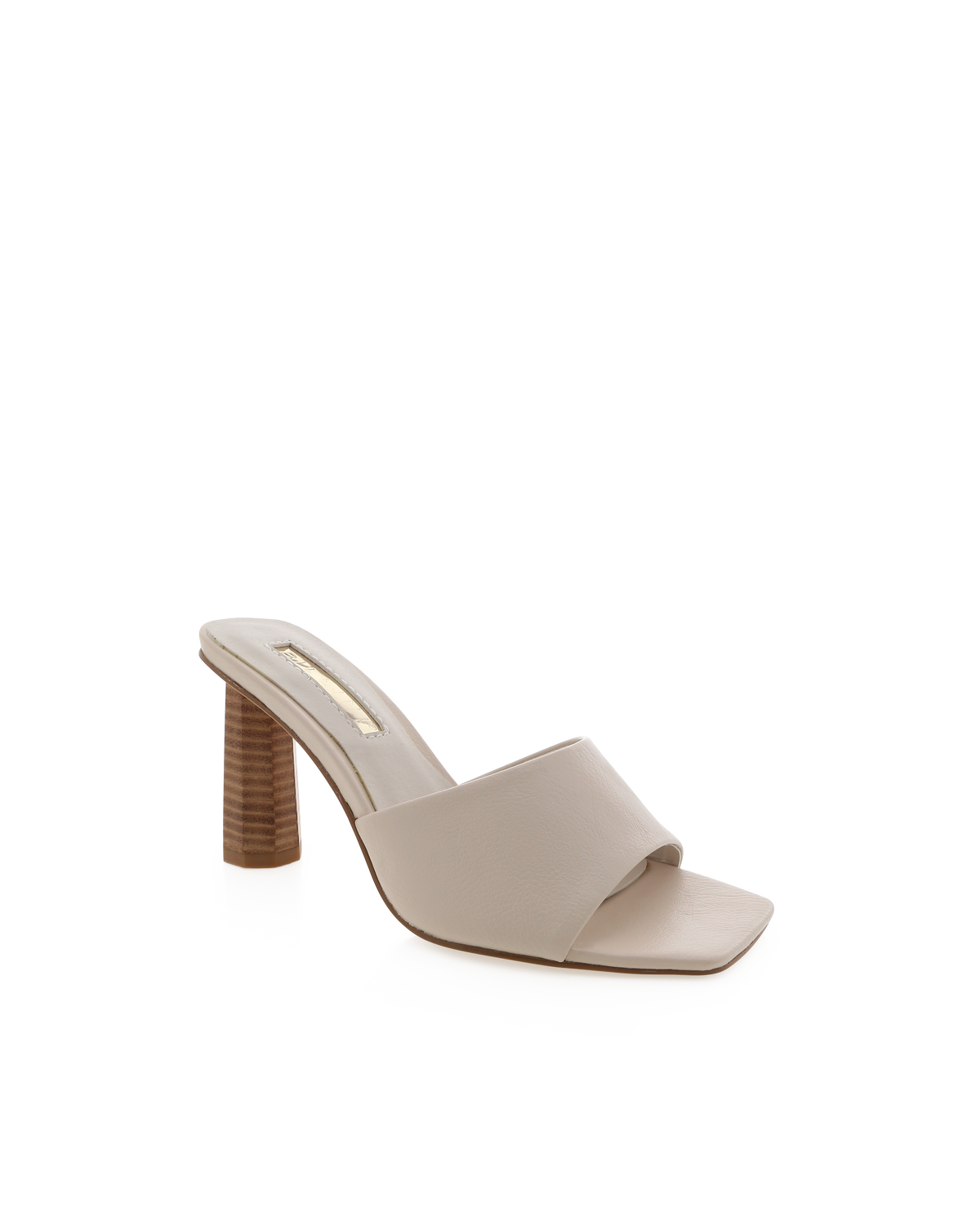 Women's White Square Toe Mule High Heels - Size 8