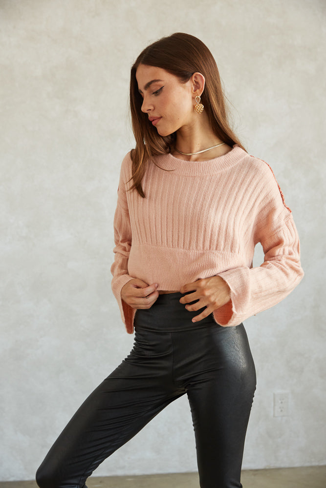 Blush pink knitted sweater