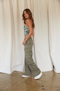 army green pants - cargo pants - baggy jeans - trendy women's fashion